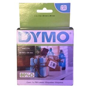NEW Dymo LabelWriter 1x1 Inch White Multipurpose Labels 750 Count Roll
